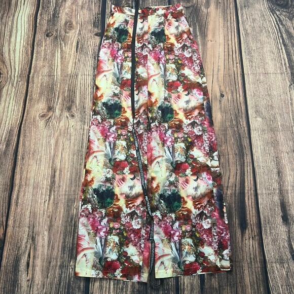 NWT PrettyLittleThing Women's Floral Wide-Leg Trousers Size 6 Multicolor‎ - Picture 1 of 3